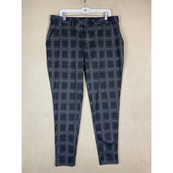 YoungLA Pants Mens 38x32 Gray Plaid 615 Dapper Dress Pant Stretch Skinny Fit